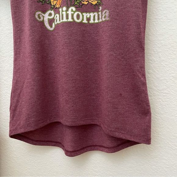 California Poppies Ladies Purple Tee, Classic Tee with Hi Lo Hemline, Sm… - Picture 4 of 7